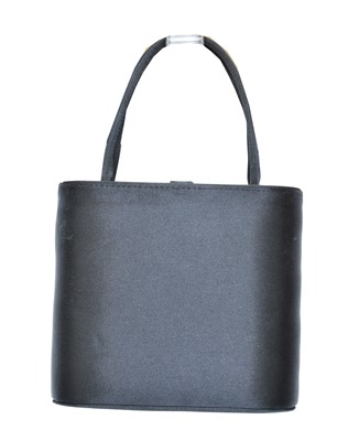 Lot 50 - A Fendi black satin evening bag
