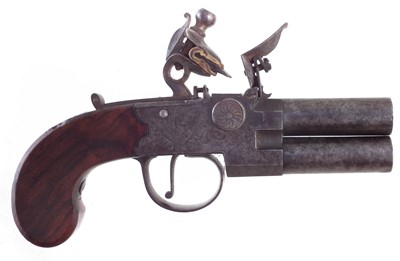 Lot 208 - Henry Nock flintlock 120 bore double barrel pistol