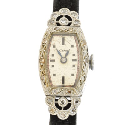 Lot 167 - An early 20th century Eska diamond cocktail watch