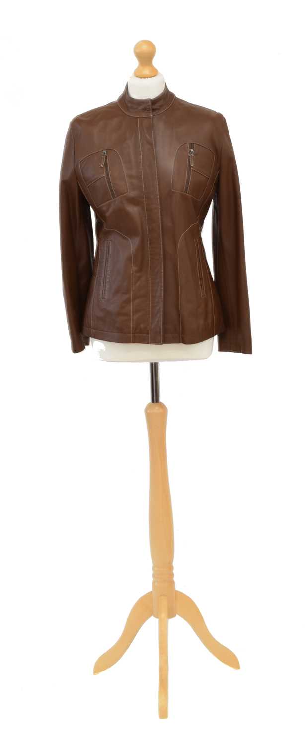 Lot 117 - A Burberry leather jacket