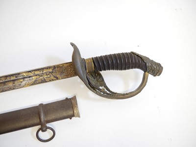 Lot 24 - Prussian 1889 pattern officers sword with blue and gilt blade