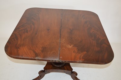 Lot 415 - William IV mahogany fold-over tea table