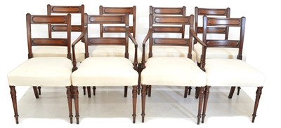 Lot 379 - Eight George III mahogany dining chairs