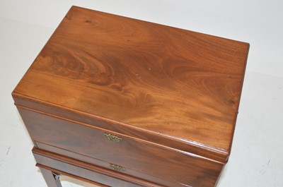 Lot 318 - Edwardian mahogany sewing box on stand