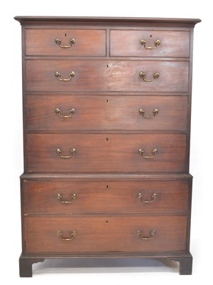 Lot 426 - George III mahogany chest on chest