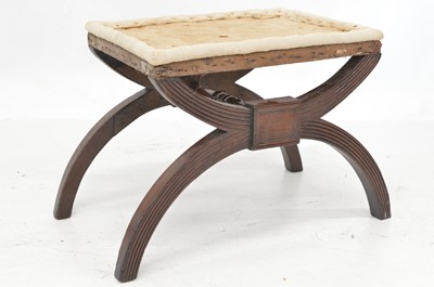 Lot 383 - Early 19th century Regency design "X" framed mahogany stool