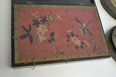 Lot 327 - Early 20th century Japanese black lacquered box and one other.