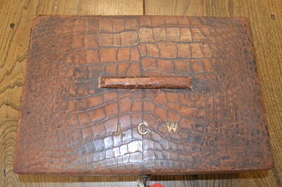 Lot 328 - Early 19th-century crocodile skin-covered writing case