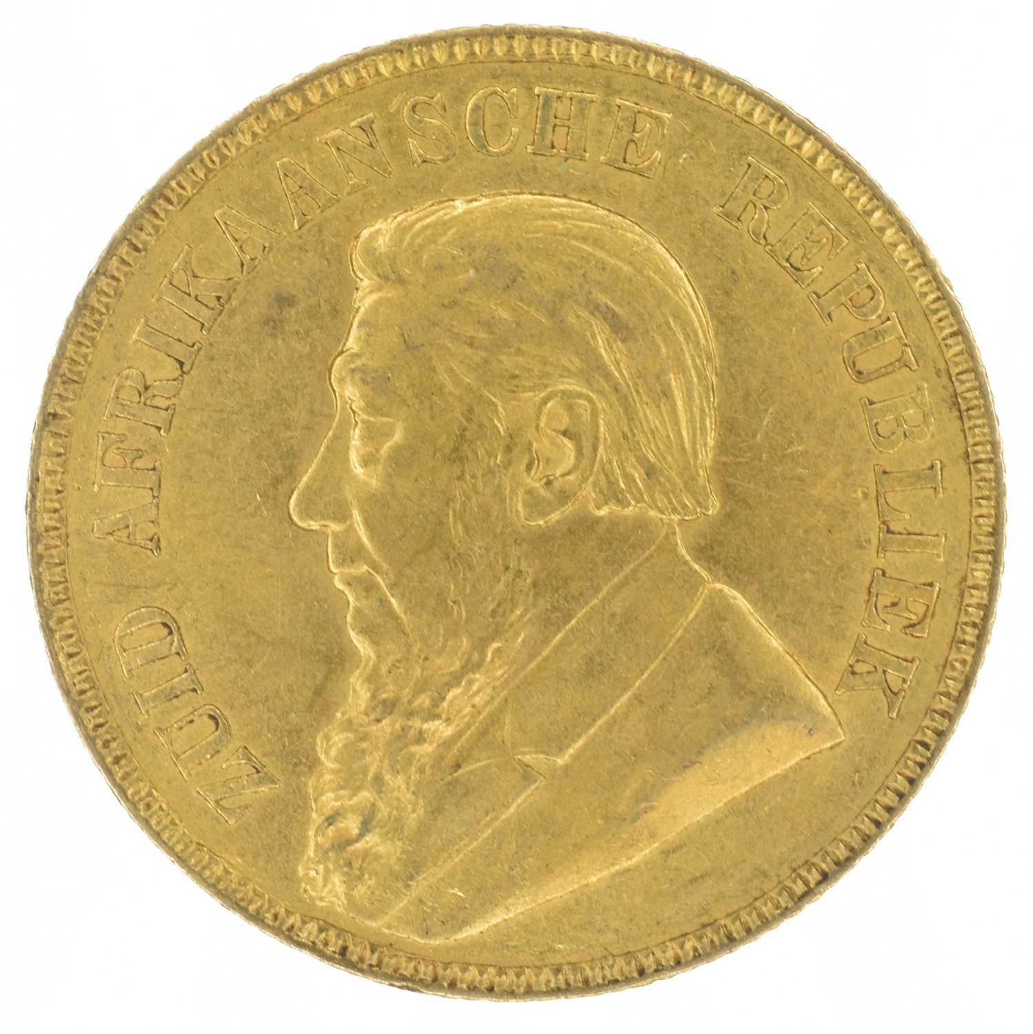 Lot 60 - South African, One Pond (Pound), 1898, gold coin.