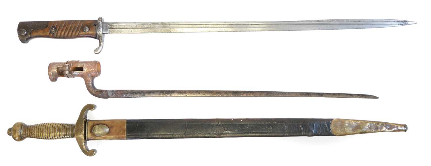 Lot 45 - German short sword and two bayonets