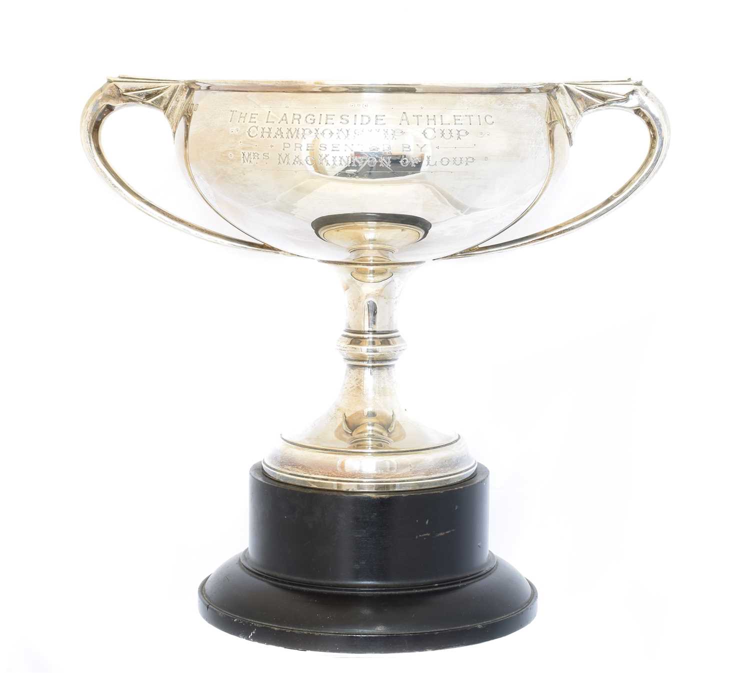 Lot 142 - A George V silver twin handled trophy