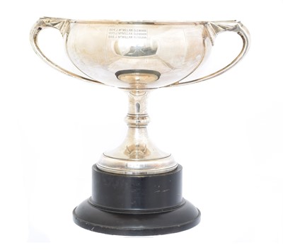 Lot 142 - A George V silver twin handled trophy