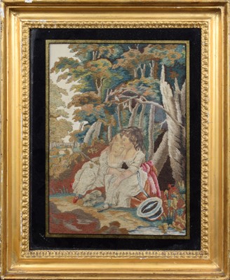 Lot 321 - Woolwork on silk