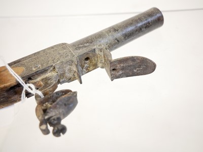 Lot 16 - Flintlock pocket pistol by Mortimer London