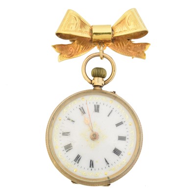 Lot 98 - A 9ct gold fob watch