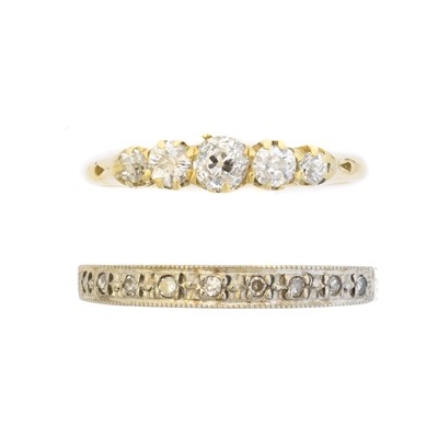 Lot 154 - Two diamond dress rings