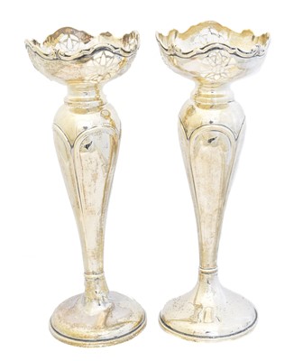 Lot 121 - A pair of George V silver vases
