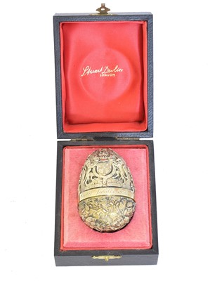 Lot 144 - A silver gilt and enamel 'Silver Jubilee' surprise egg by Stuart Devlin