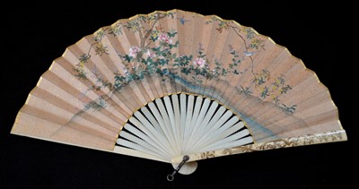 Lot 289 - Chinese double-sided hand painted fan