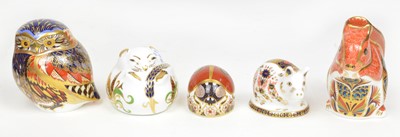 Lot 103 - 5 Royal Crown Derby Paperweights