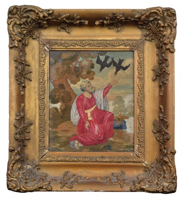 Lot 323 - Silk embroidered picture