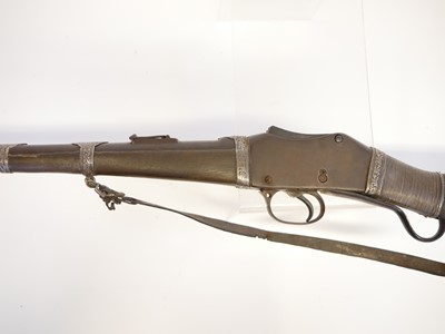 Lot 51 - Martini Henry carbine with white metal decorative binding.