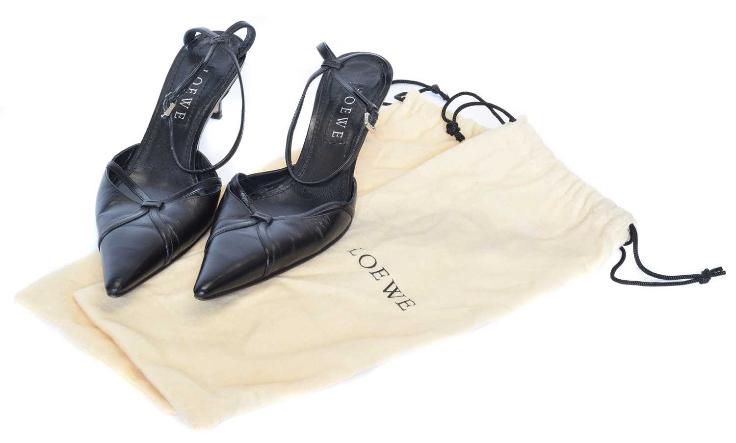 Lot 78 - A pair of black leather heels by Loewe