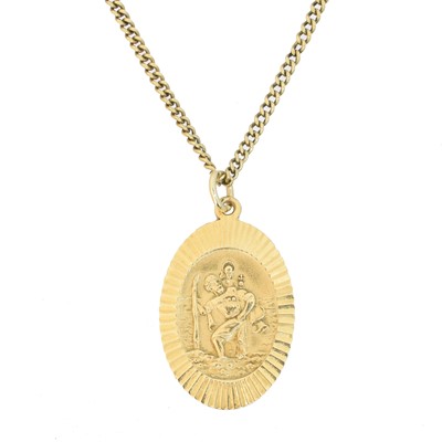 Lot 16 - A 9ct gold St Christopher medallion