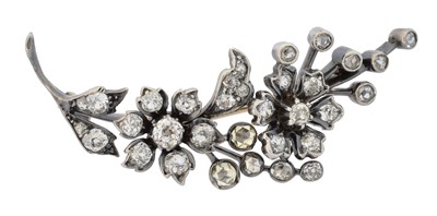 Lot 8 - A late Victorian diamond floral brooch