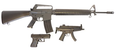 Lot 182 - Airsoft M16, Glock G33 , MP5, UKARA MEMBERSHIP REQUIRED.