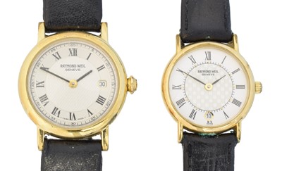 Lot 95 - Two Raymond Weil gold plated watches