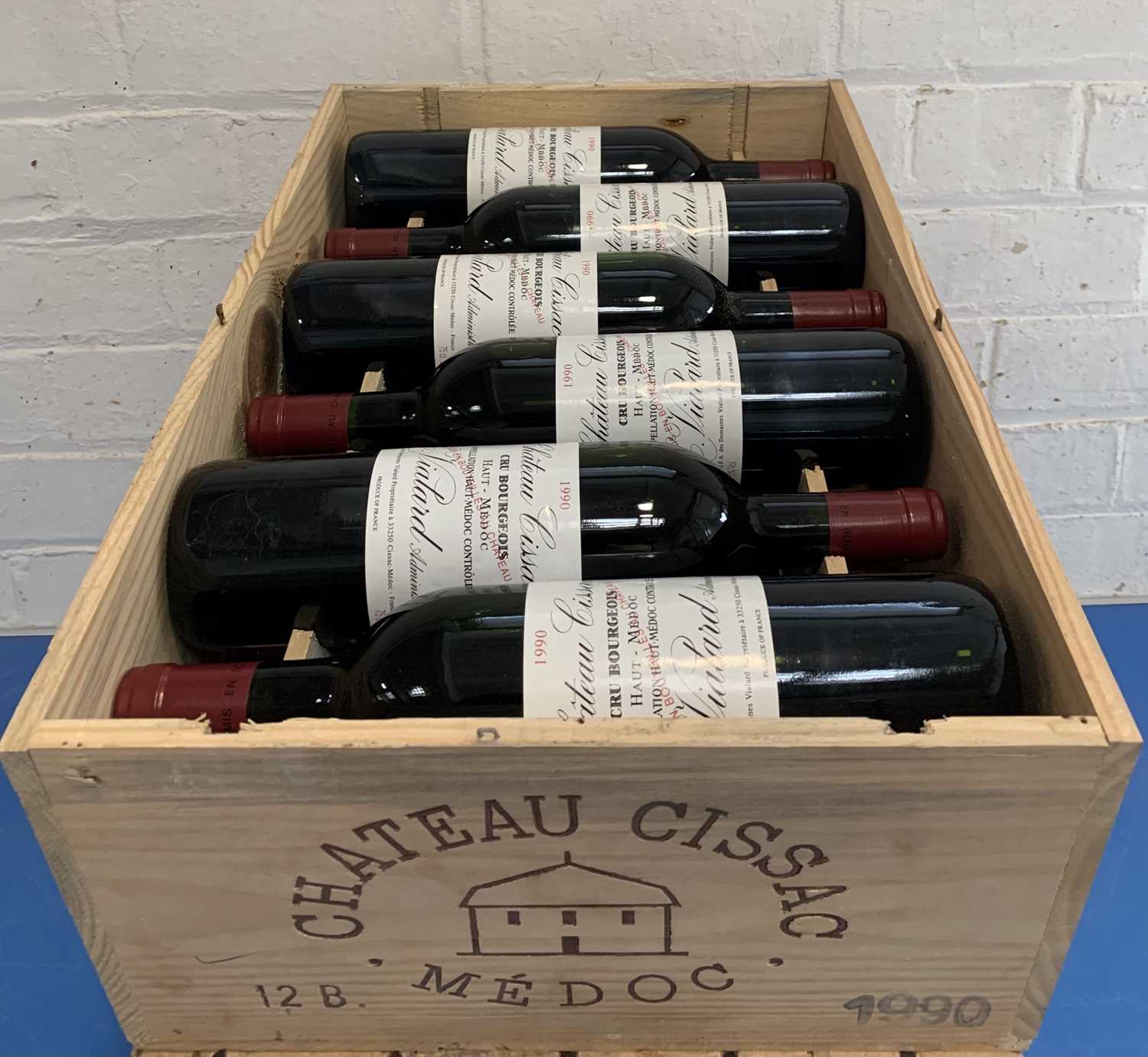 Lot 10 - 12 Bottles (in OWC) Chateau Cissac Cru Bourgeois Haut Medoc 1990 (all hin)