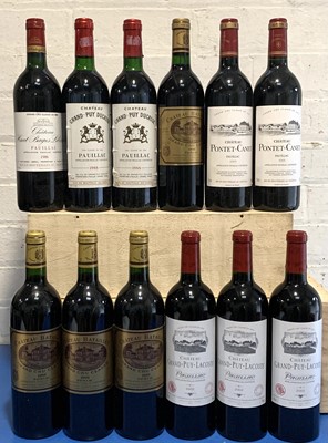 Lot 42 - 12 Bottles Mixed Lot Mature Classified Growth Clarets from Pauillac