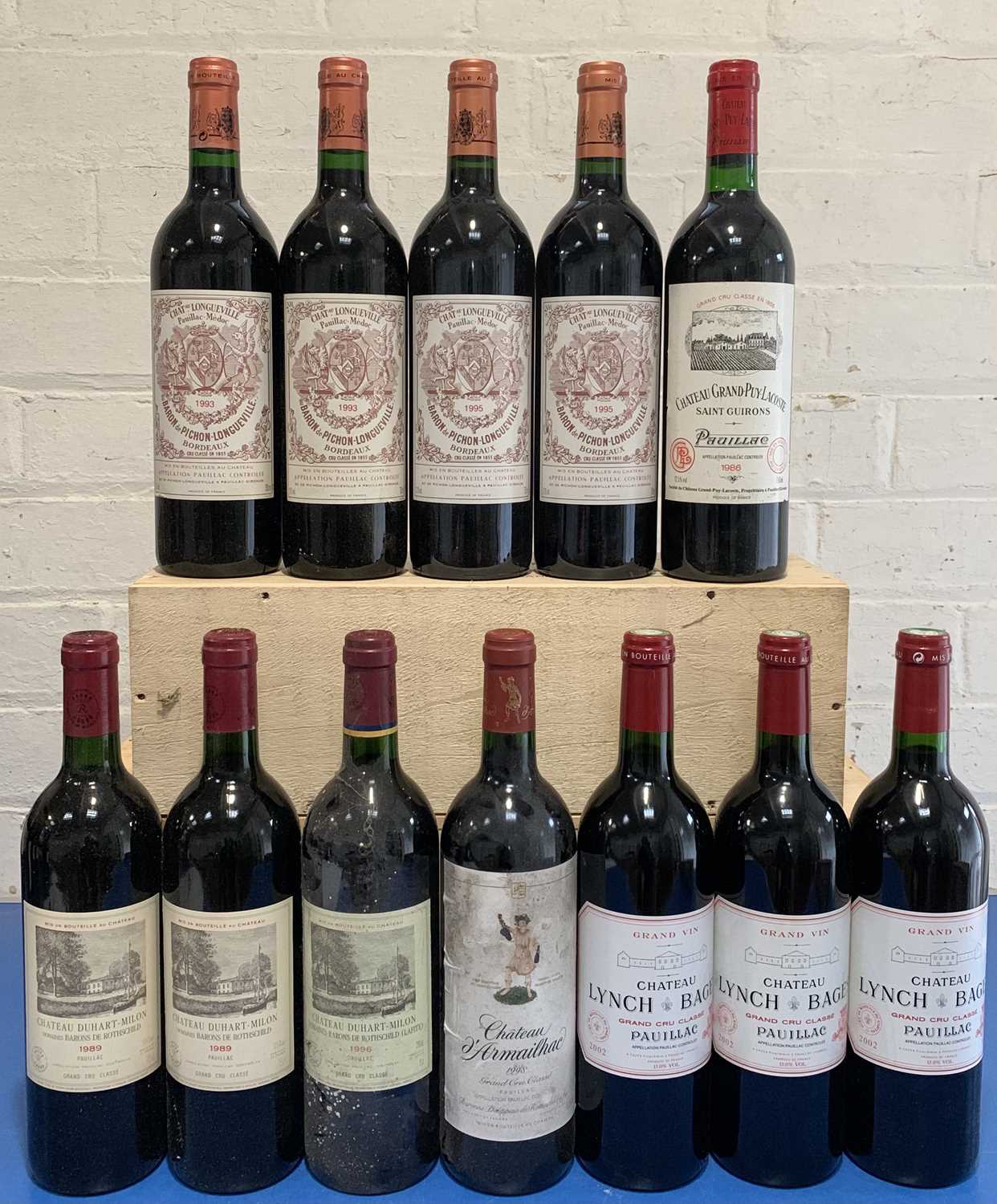 Lot 44 - 12 Bottles Mature Classified Growth Pauillac in excellent condition