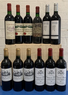 Lot 54 - 12 Bottles Mixed Parcel of fine St Emilion including Crus Classes and Canon Fronsac Clarets