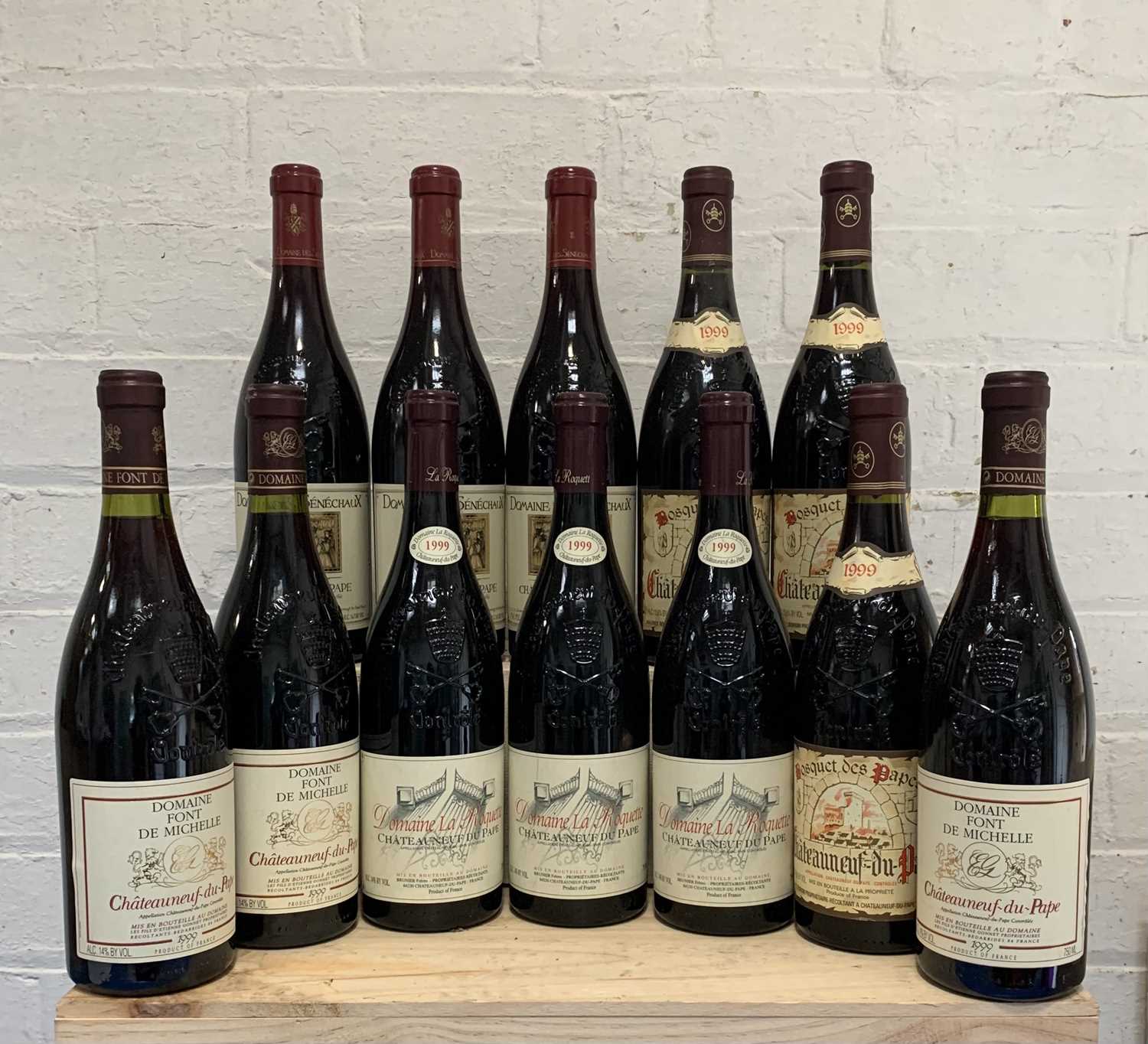Lot 108 - 12 Bottles Mixed Lot Fine and Rare Chateauneuf du Pape from 1999 Vintage