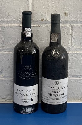 Lot 58 - 2 Bottles Mixed Lot Fonseca and Taylor’s Vintage Port to include 1992