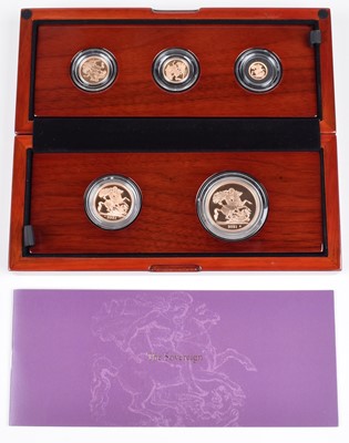 Lot 47 - Elizabeth II, United Kingdom, 2021, The Sovereign Five-Coin Gold Proof Set, Royal Mint.