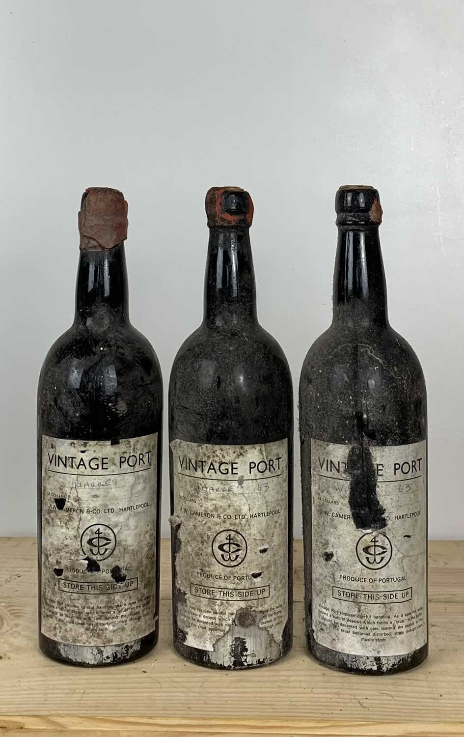 Lot 66 - 3 Bottles Warre’s Vintage Port 1963