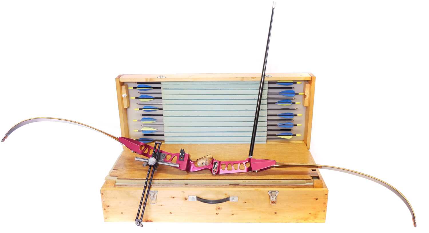 Lot 368 Left handed Hoyt recurve bow and cased