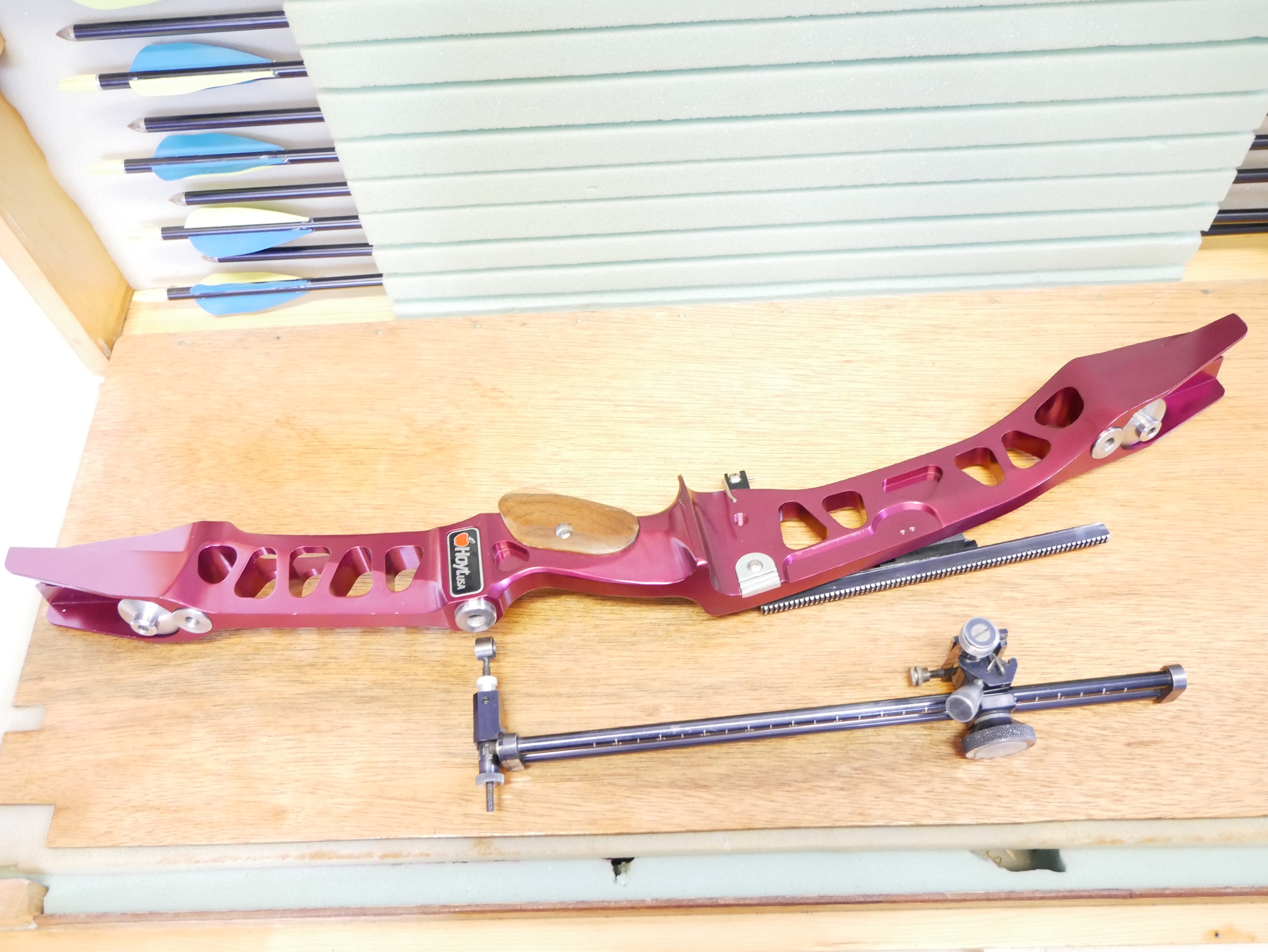 Lot 368 Left handed Hoyt recurve bow and cased