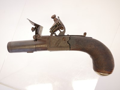 Lot 5 - Flintlock pocket pistol by Nock