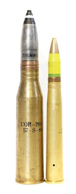 Lot 313 - Inert Russian or Polish 57mm tank round and a 40mm round.