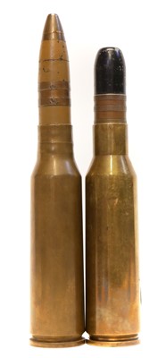 Lot 320 - Two rare French WWII 25mm tank rounds.