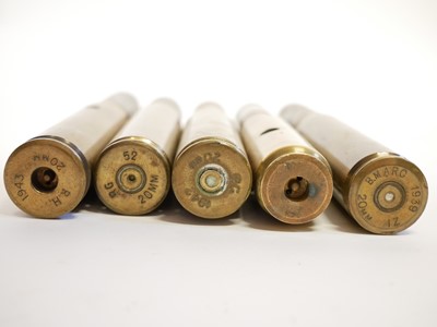 Lot 323 - Ten inert British 20mm rounds.