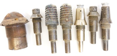 Lot 325 - Six WWI French fuses and one German fuse