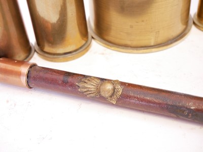 Lot 311 - Collection of shells and a swagger stick and other items