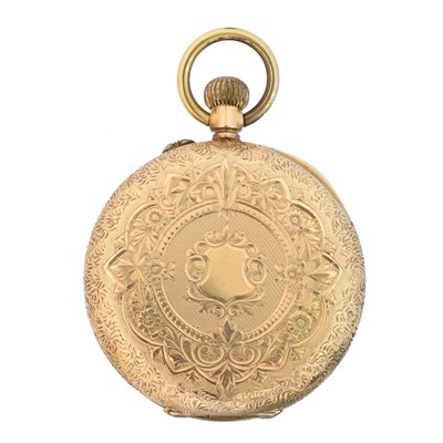 Lot 100 - A 14ct gold open face fob watch
