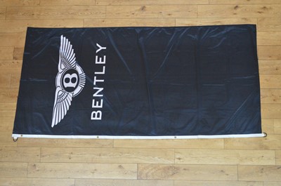 Lot 173 - Two Bentley Flags, large advertising banner and a length of Rolls Royce fabric
