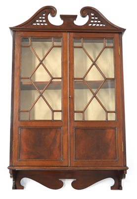 Lot 278 - Edwardian mahogany wall hanging display cabinet